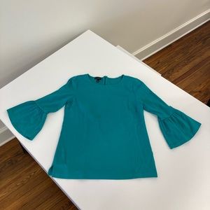 Talbots Knit Bell Sleeve Blouse Green Size XS